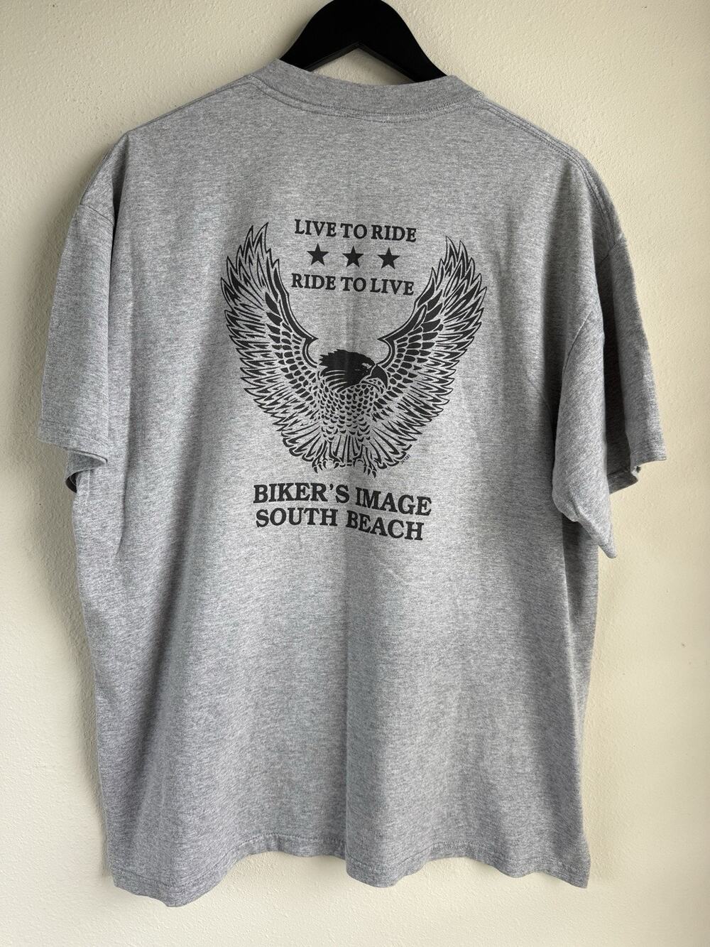 VTG Harley Davidson Mens T-shirt Gray Size XL Double Sided South Beach Biker